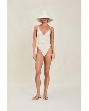 Devon Windsor Catalina Belted Full Piece - White