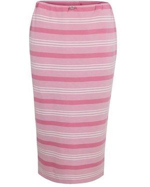 Prada Stripe Midi Skirt - Pink