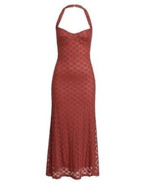 Bardot Mariko Halter Neck Long Maxi Dress - Red