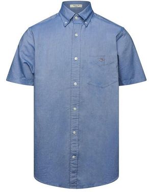 GANT Reg Oxford Ss Shirt Milky Matcha - Blue