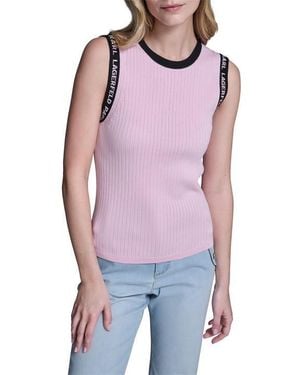 KARL LAGERFELD Sportswear Knitted Top - Purple