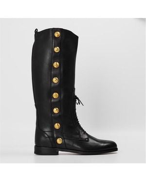 Gucci Cushioned Italian-Made Knee High Boots - Black
