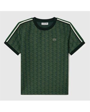 Lacoste Slim-Fit Monogram Jacquard T-Shirt - Green