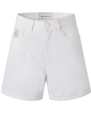 Ami Paris Denim Shorts - White