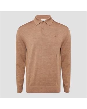 GANT Extrafine Merino Wool Polo Shirt - Brown