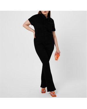 GOOD AMERICAN Fit For Success Bootcut Jumpsuit - Black
