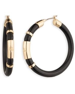 Ralph Lauren Lauren Ralph Lauren & Logo Hoop Earrings - Metallic