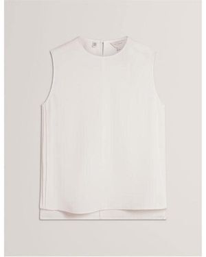 Ted Baker Woven Sleeveless Shirt - White