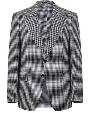 Tom Ford Tf Check Shelton Jkt Sn64 - Grey