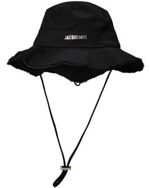 Jacquemus Jacquard Le Bob Strap Bucket Hat - Black