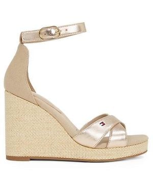 Tommy Hilfiger Flag Metallic High Wedge Heeled Sandal