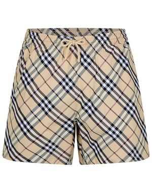 Burberry Check Swim Shorts - Natural
