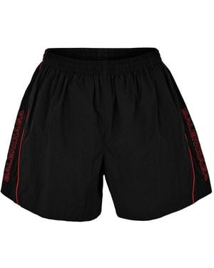 Balenciaga Embroidered Track Shorts - Black