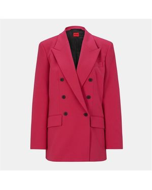 HUGO Amalisa Long Sleeve Zip Blazer - Red