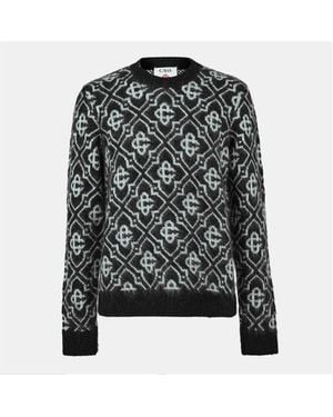 CASABLANCA Mono Mohair Crew Neck Jumper - Black