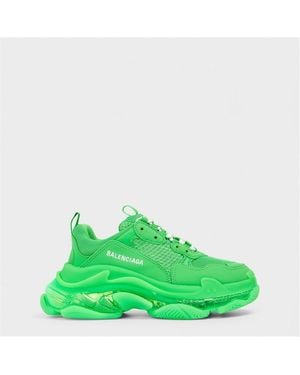 Balenciaga Triple S Clear Sole Trainers - Green