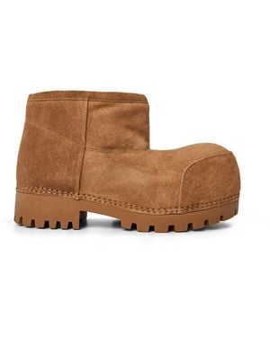 Balenciaga Alaska Fur Boots - Brown