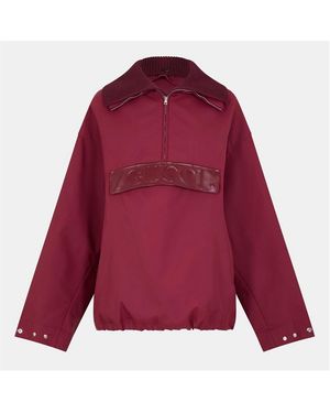 Gucci Techno Garbardine Caban Point Collar Long Sleeve Mid-Length Oversized Fit Rain Anorak - Purple