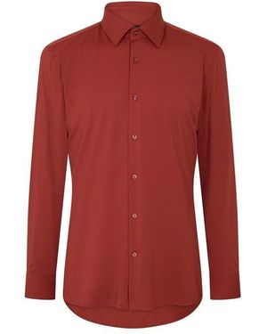 BOSS P Hank Kent Long Sleeve Oxford Shirt - Red