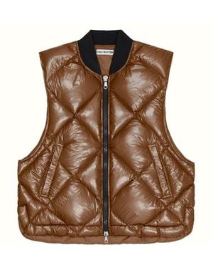 Cole Buxton Quilted Gilet - Brown