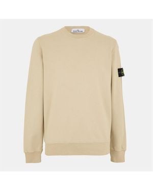 Stone Island Logo Crew Sweatshirt - Natural