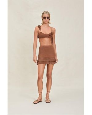 Devon Windsor Wrenn Crochet Mini Skirt - White