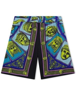 Versace Versace Printed Drawstring Shorts - Blue