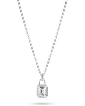 Common Lines Solitaire Necklace - Metallic