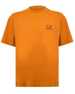 C.P. Company Double Logo Tee - Orange