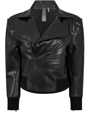 Norma Kamali Mini Moto Bomber Jacket - Black