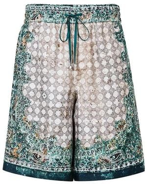 Amiri Bandana Woven Tracksuit Shorts - Green