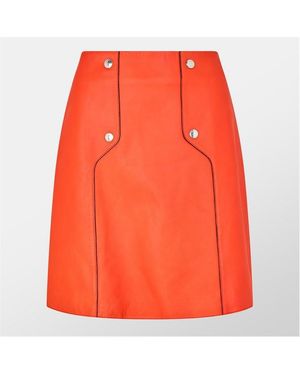BOSS Seminta Leather Shorts - Orange