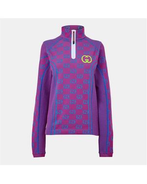 Gucci 1/4 Zip Fleece - Purple