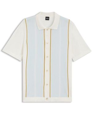 BOSS Patterned Short Sleeve Shirt - Blue