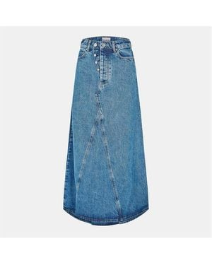 Ganni Denim Maxi Skirt - Blue
