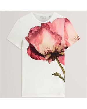 Ted Baker Floral Graphic Soft Touch Fitted T-Shirt - Pink