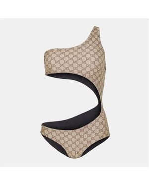 Gucci Gg Jersey One-Piece Swimsuit - Grey