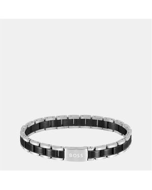 BOSS Stainless Steel Magnetic Chain Bracelet - Metallic