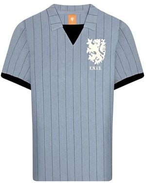 Score Draw Netherlands Retro Away 1983 Football Shirt - Blue