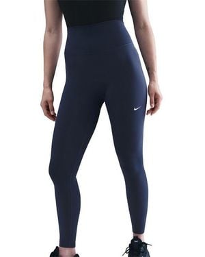 Nike One Seamless Front High-Waisted Leggings - Blue