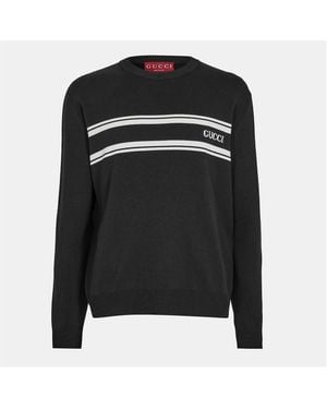 Gucci Wool-Mix Crew Neck Jumper - Black