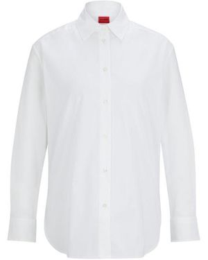 HUGO Boyfriend Long-Sleeve Blouse - White