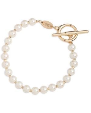 Ralph Lauren Faux Pearl Logo Toggle Bracelet - Metallic