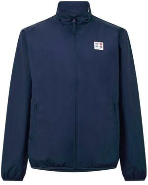Aquascutum Reversible Check Long Sleeve Funnel Neck Rain Anorak - Blue