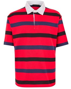 Prada Short Sleeve Polo Shirt - Red