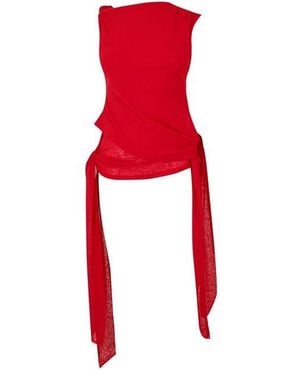 Ganni Sleeveless Shirt - Red