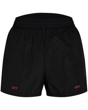 Off-White c/o Virgil Abloh Stamp Swimshorts Signature Off Prints - Black