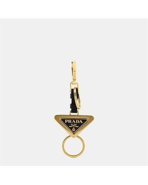 Prada Tri Fold Logo Keyring - Metallic