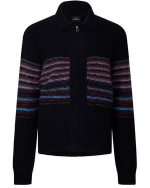 Paul Smith Ps Stripe Mohair Car Sn64 - Blue