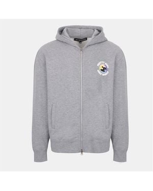 PRETTY BOY UGLY WORLD Cotton Long Sleeve Zip Hoodie - Grey